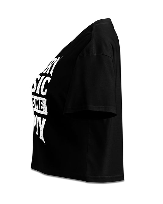 Angry Music Makes Me Happy Crop Top
