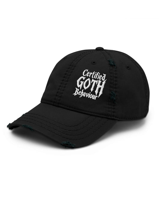Certified Goth Behaviour Distressed Dad Hat