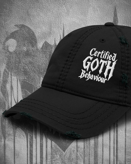 Certified Goth Behaviour Distressed Dad Hat