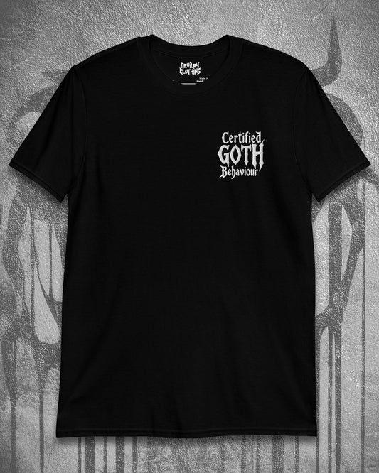 Certified Goth Behaviour Embroidered T-Shirt