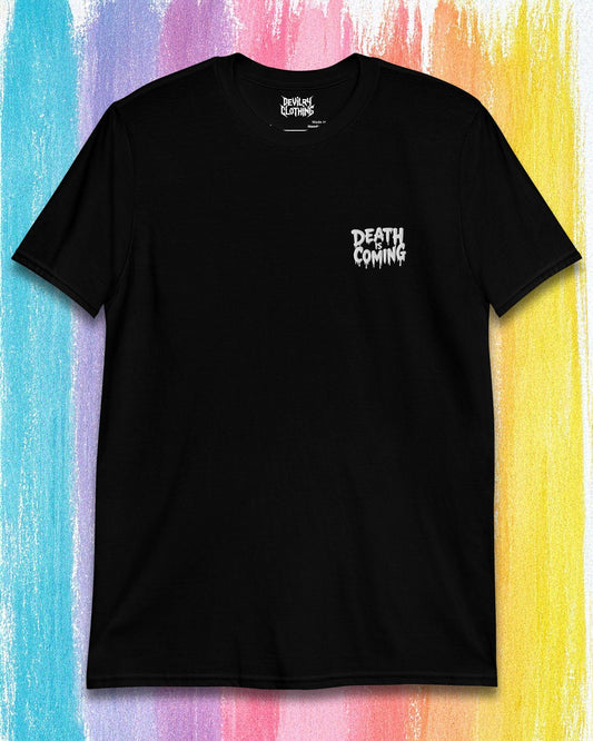 Death Is Coming Embroidered T-Shirt