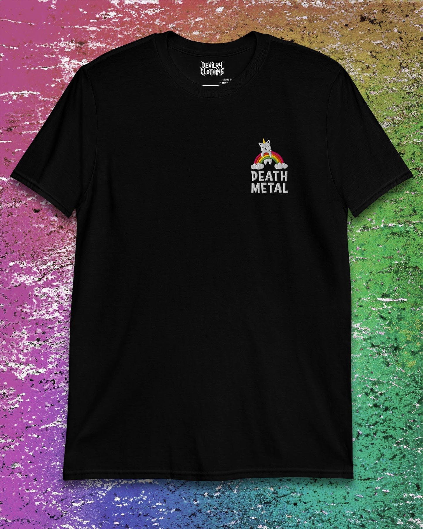 Death Metal Kitty Embroidered T-Shirt