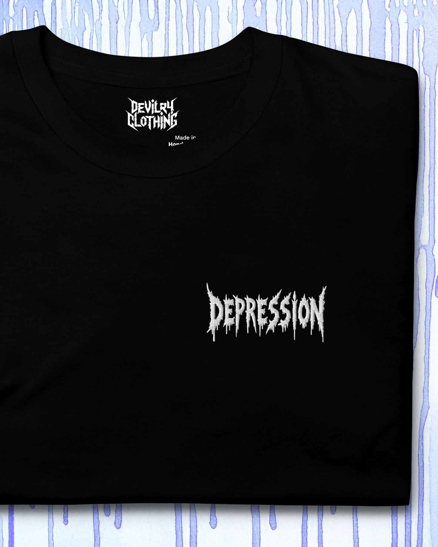 DEPRESSION Embroidered T-Shirt