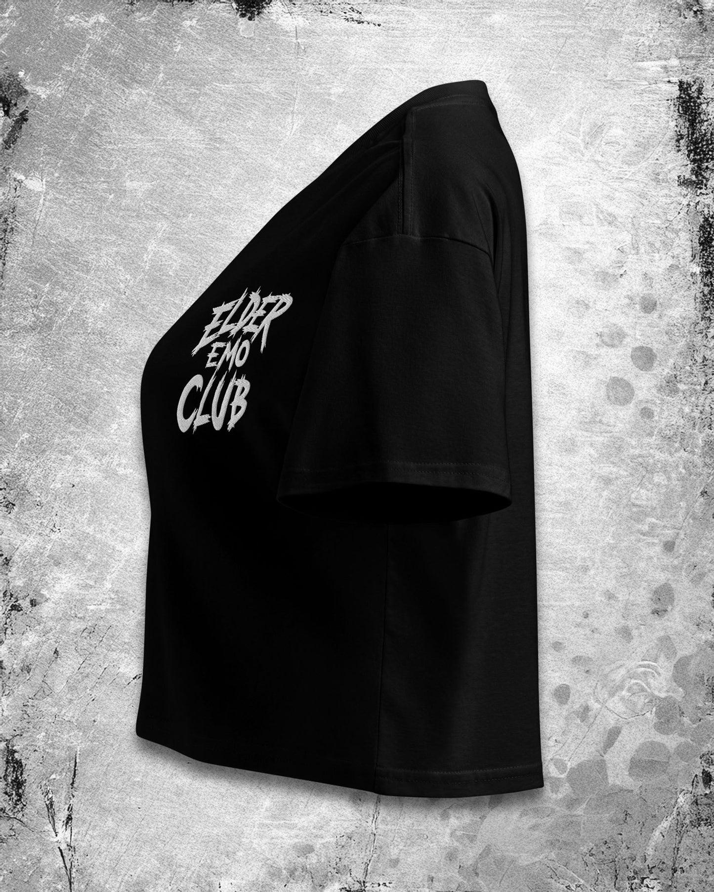 Elder Emo Club Embroidered Crop Top