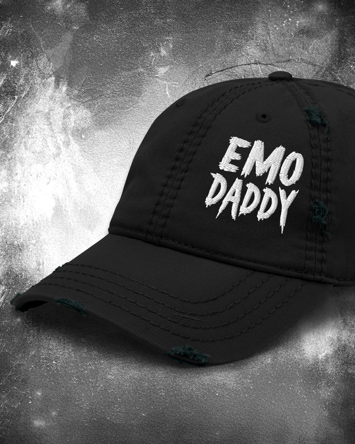 EMO DADDY Distressed Dad Hat