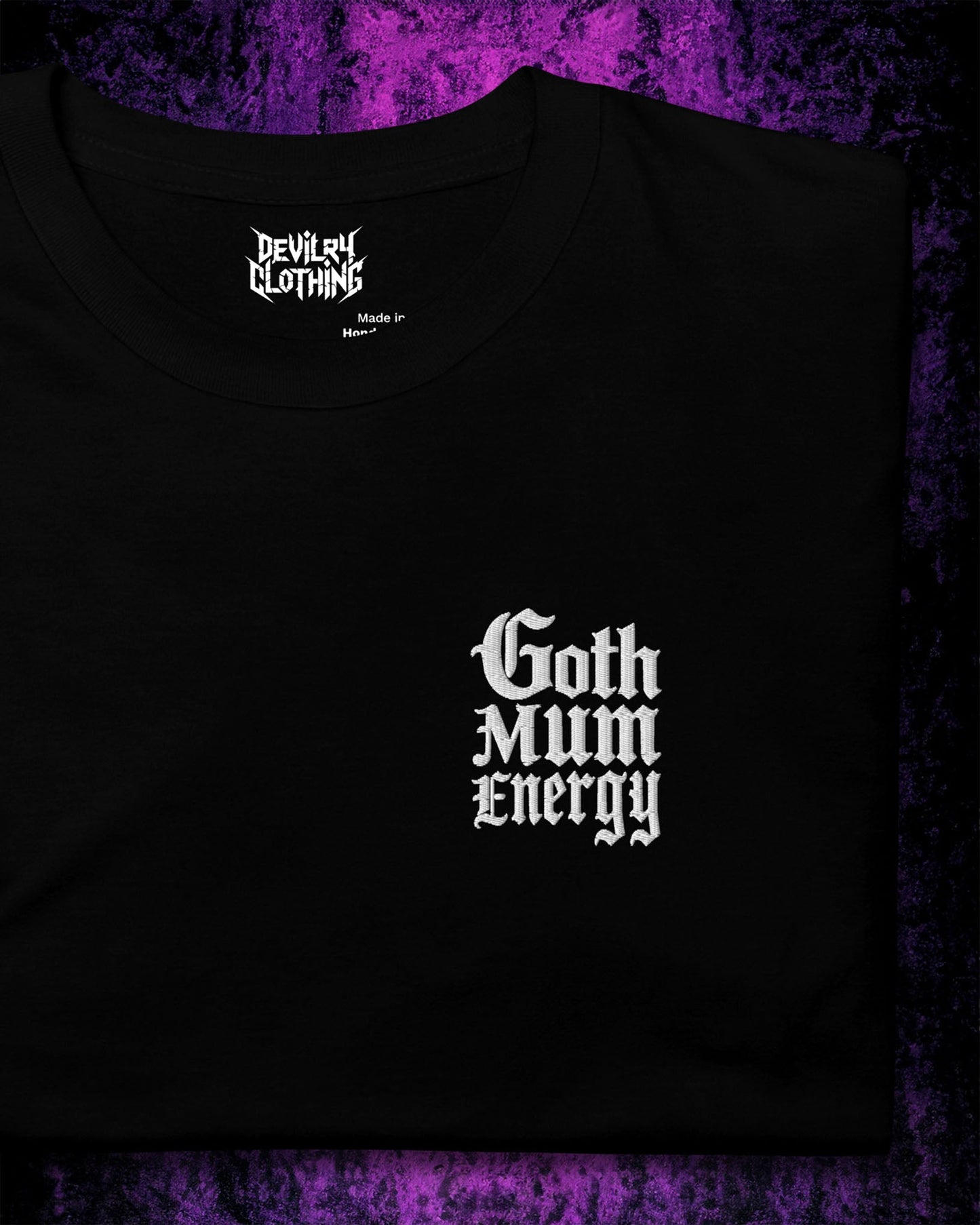 Goth Mum Energy – Embroidered T-Shirt