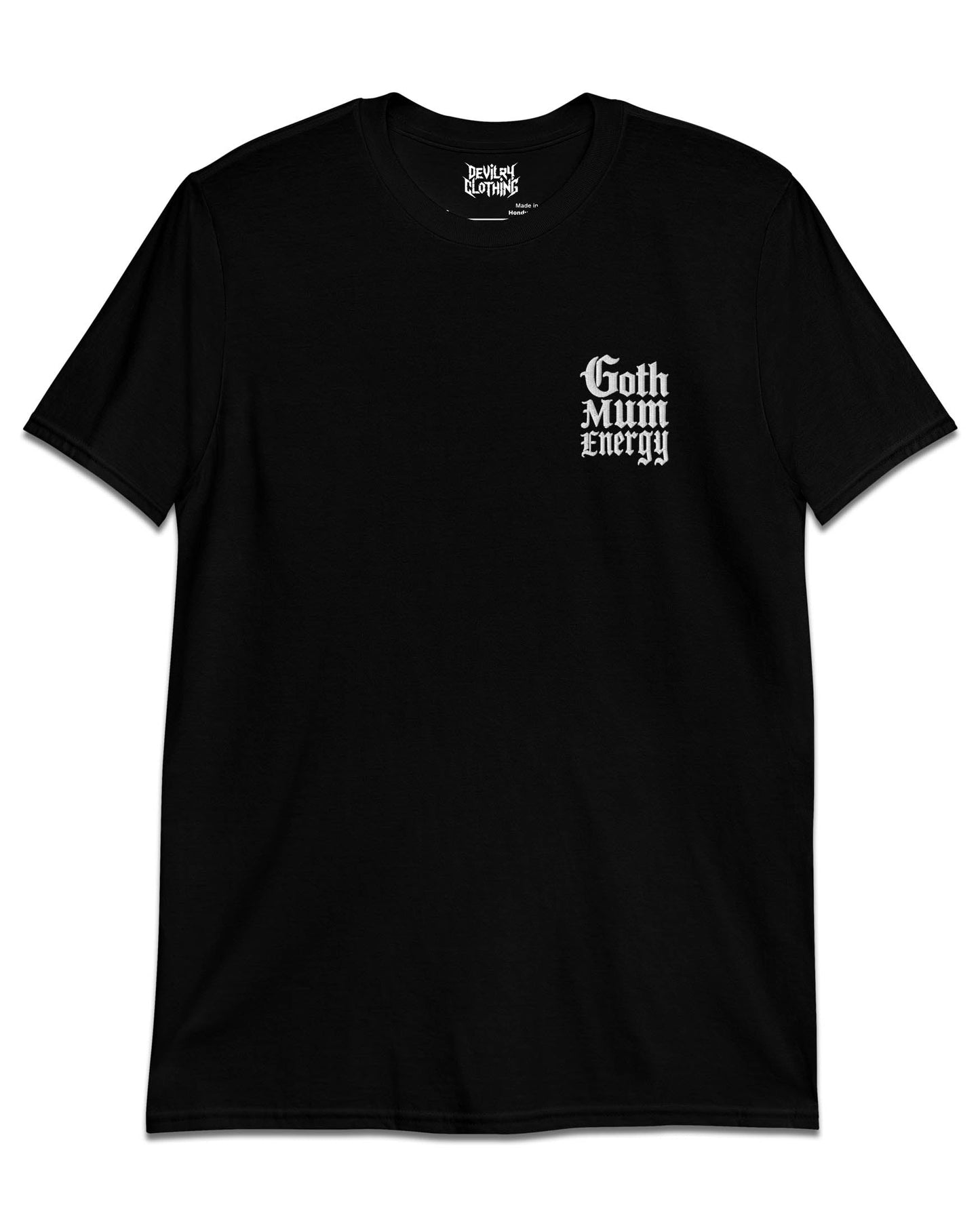Goth Mum Energy – Embroidered T-Shirt