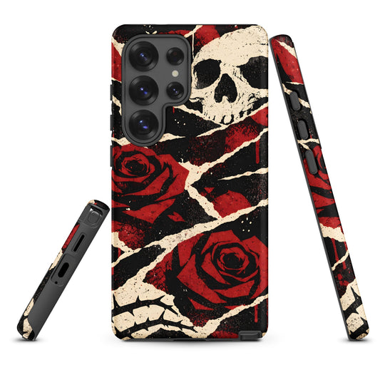 Goth Skull & Red Rose Samsung Tough Case