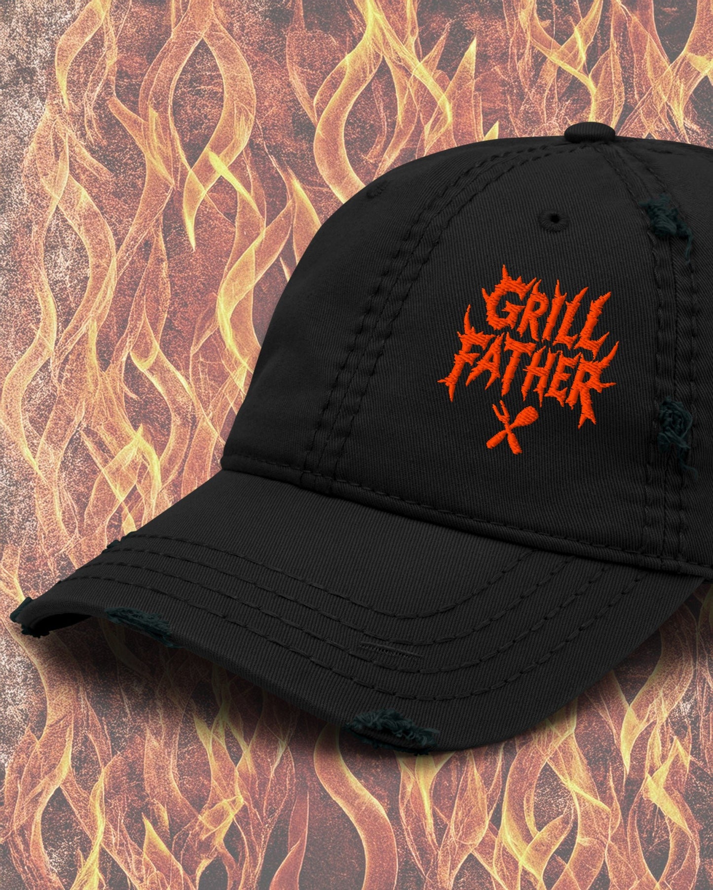 Grill Father Distressed Dad Hat