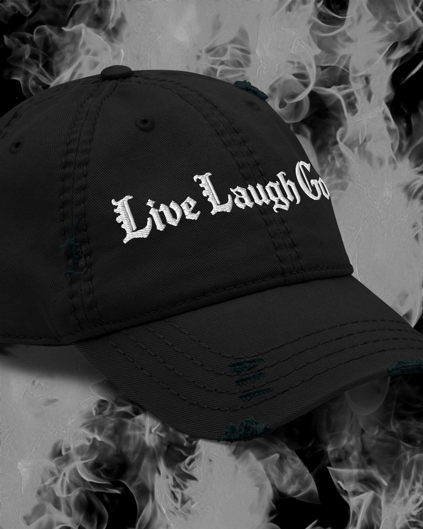 Live Laugh Goth Distressed Dad Hat