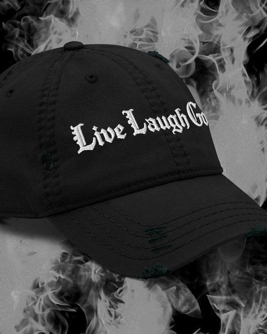 Live Laugh Goth Distressed Dad Hat