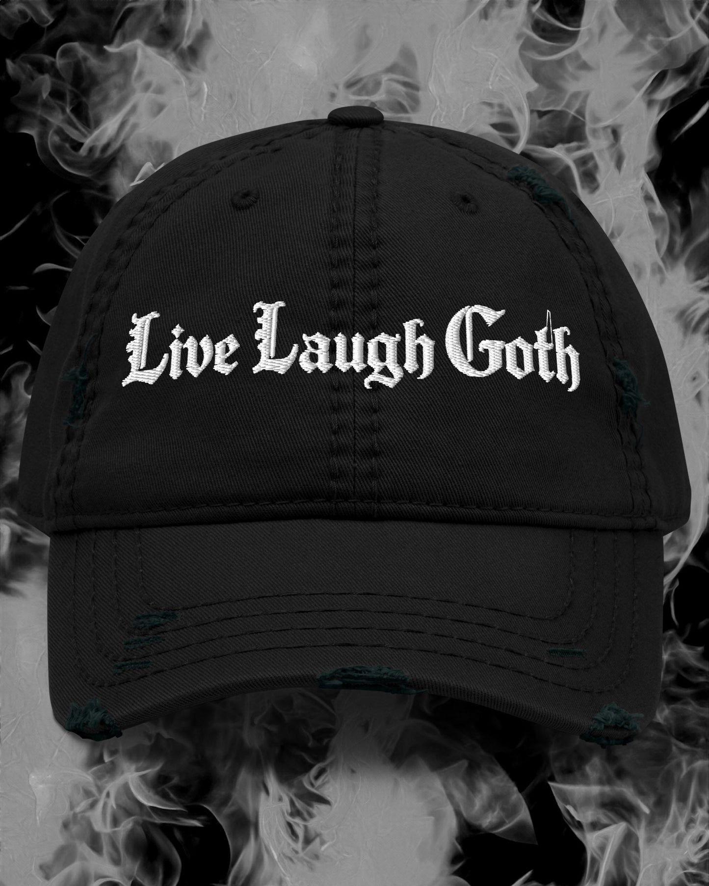 Live Laugh Goth Distressed Dad Hat