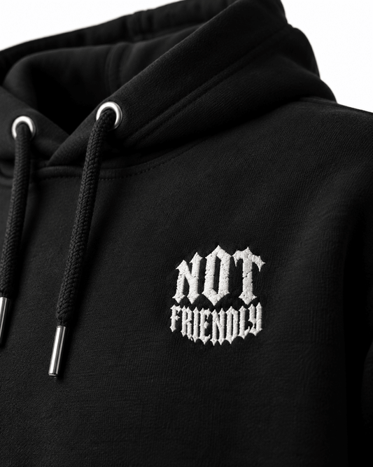 Not Friendly Back Print Hoodie