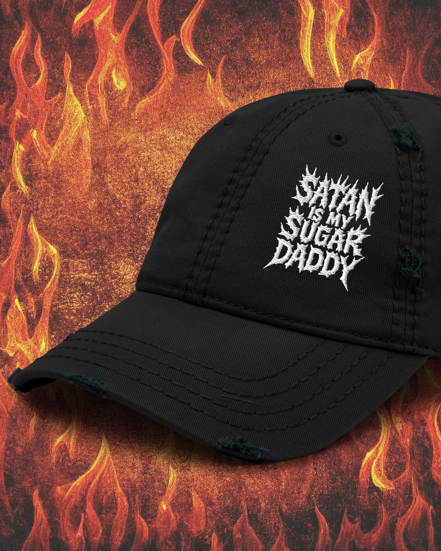 Satan is my Sugar Daddy Distressed Dad Hat