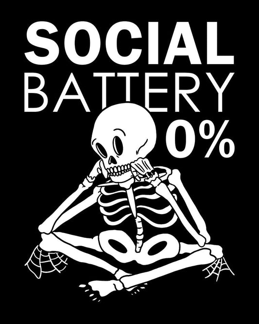 SOCIAL BATTERY 0% T-Shirt