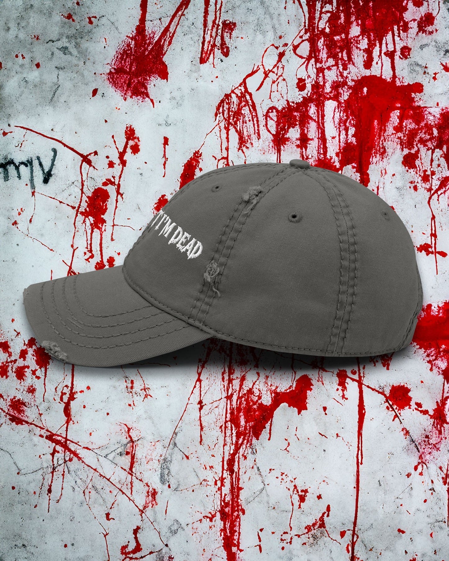 Sorry Can’t I’m Dead Distressed Dad Hat