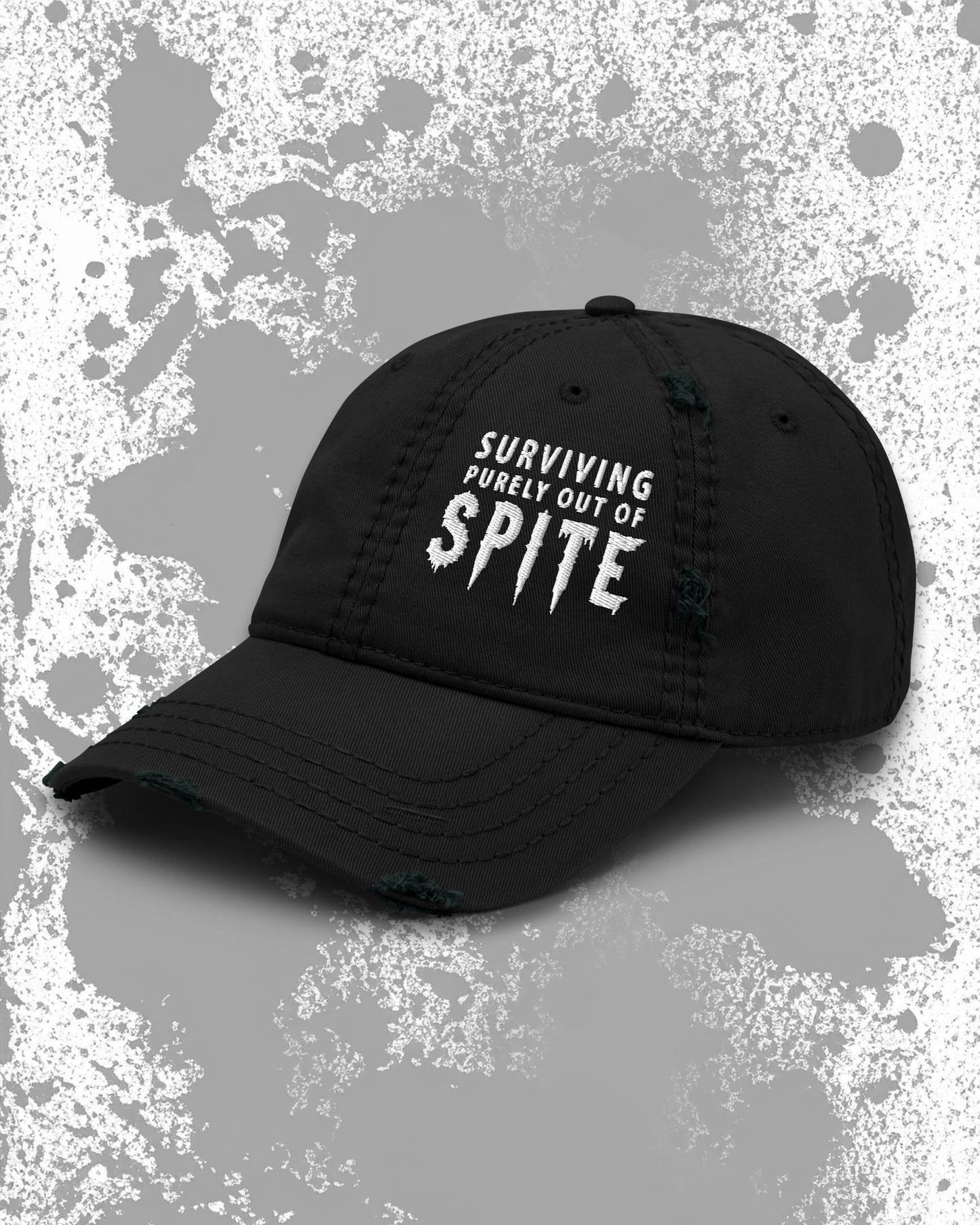 Surviving Purely Out of Spite Distressed Dad Hat
