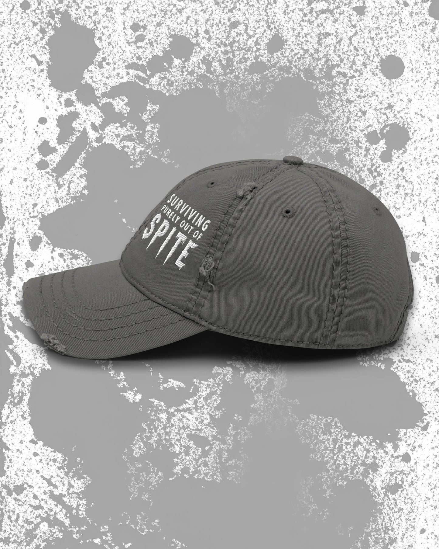 Surviving Purely Out of Spite Distressed Dad Hat