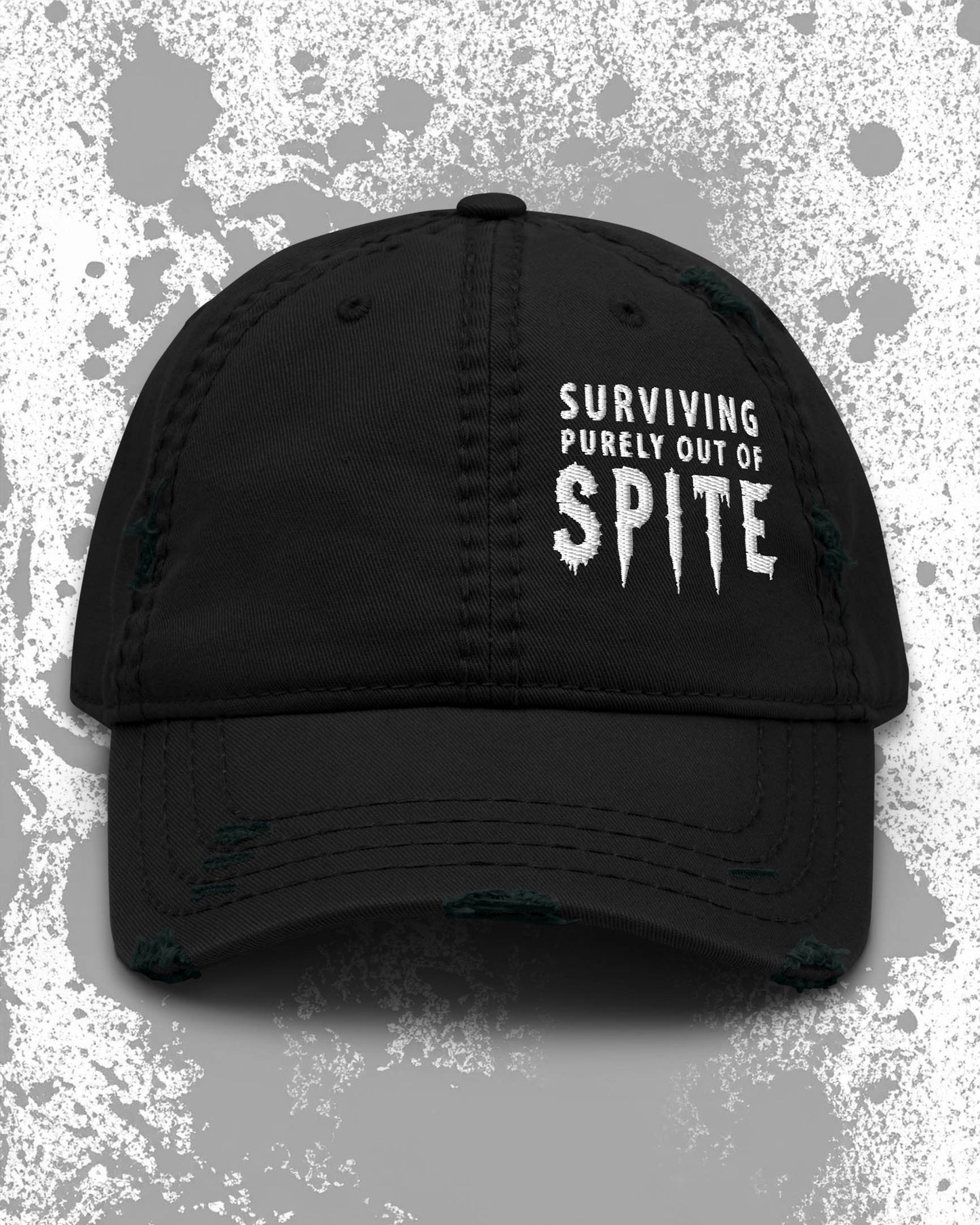 Surviving Purely Out of Spite Distressed Dad Hat