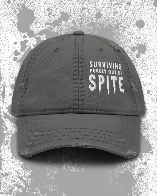 Surviving Purely Out of Spite Distressed Dad Hat