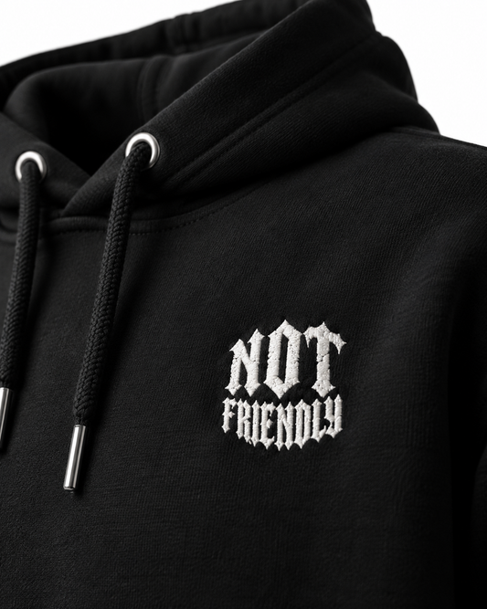 Not Friendly Back Print Hoodie