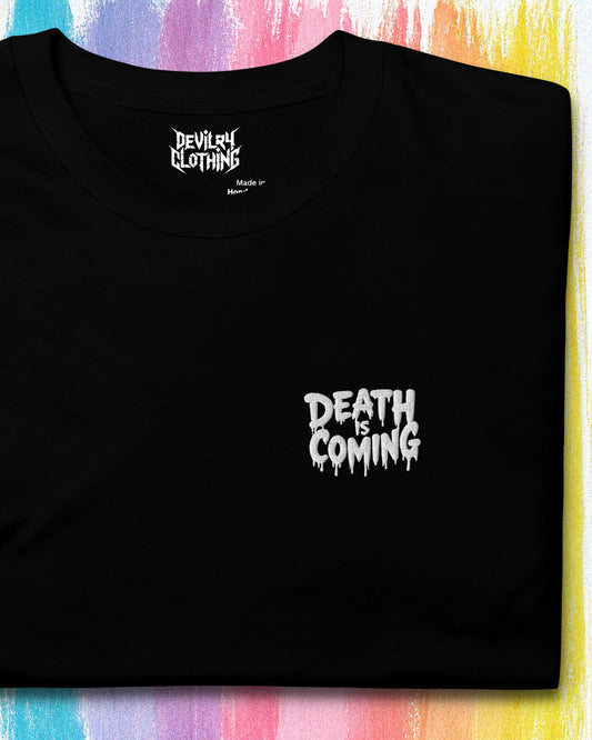 Death Is Coming Embroidered T-Shirt