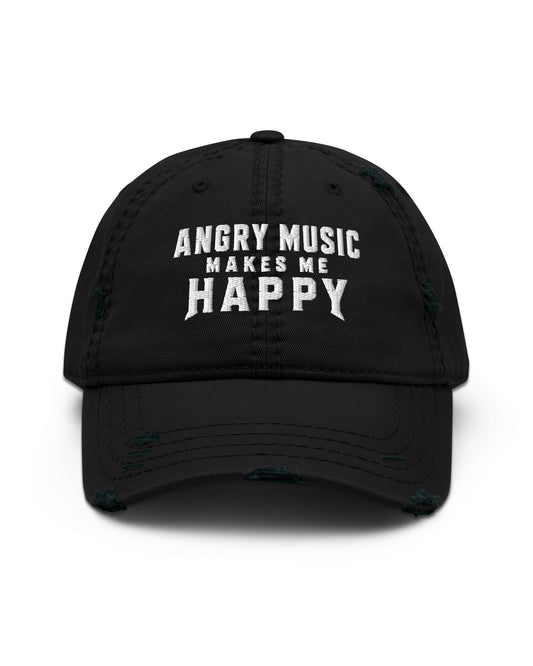 Angry Music Makes Me Happy Distressed Dad Hat