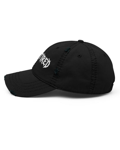 BORN TIRED Distressed Dad Hat