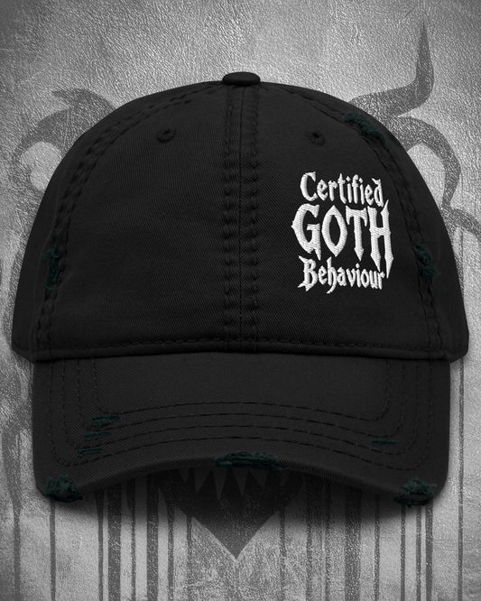 Certified Goth Behaviour Distressed Dad Hat