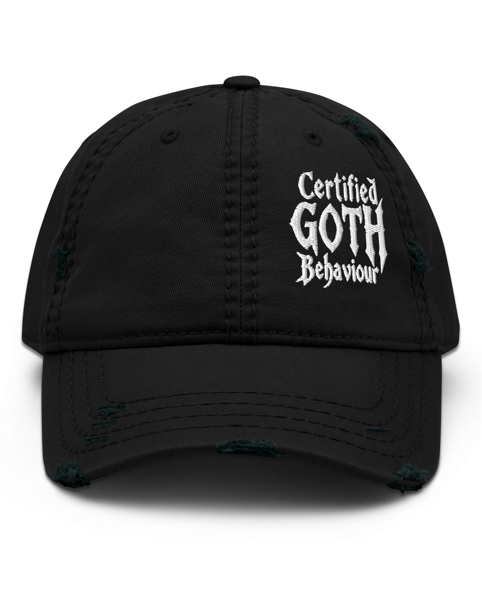 Certified Goth Behaviour Distressed Dad Hat