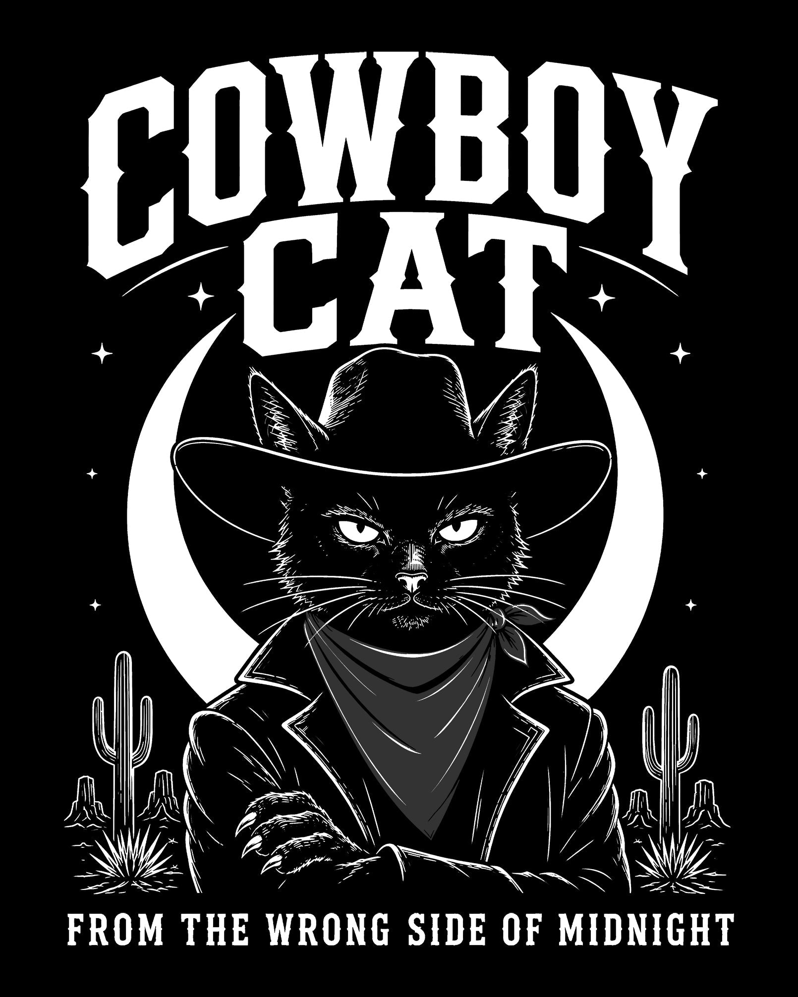 Cowboy Cat From the Wrong Side of Midnight T-Shirt
