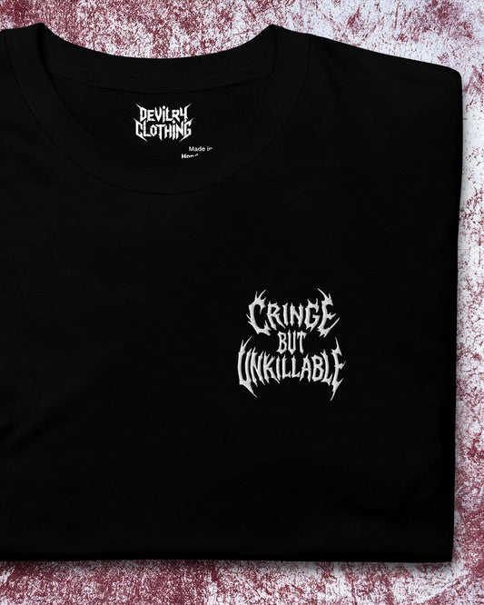 Cringe But Unkillable Embroidered T-Shirt
