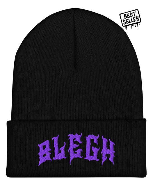 Blegh Beanie Purple Embroidery