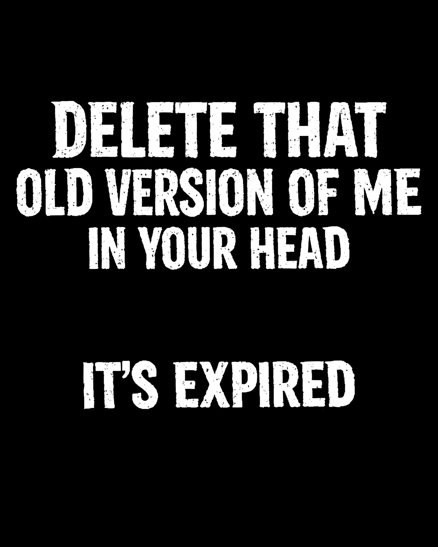Delete That Old Version T-Shirt (front print)