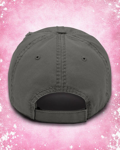 Don't Touch Me My Girlfriend Bites Distressed Dad Hat