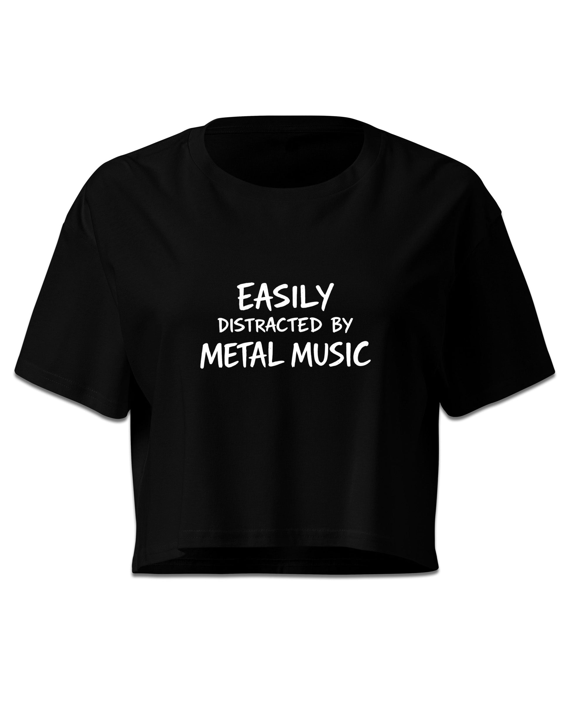 Easily Distracted By Metal Music Crop Top