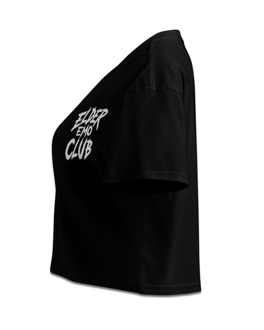 Elder Emo Club Embroidered Crop Top