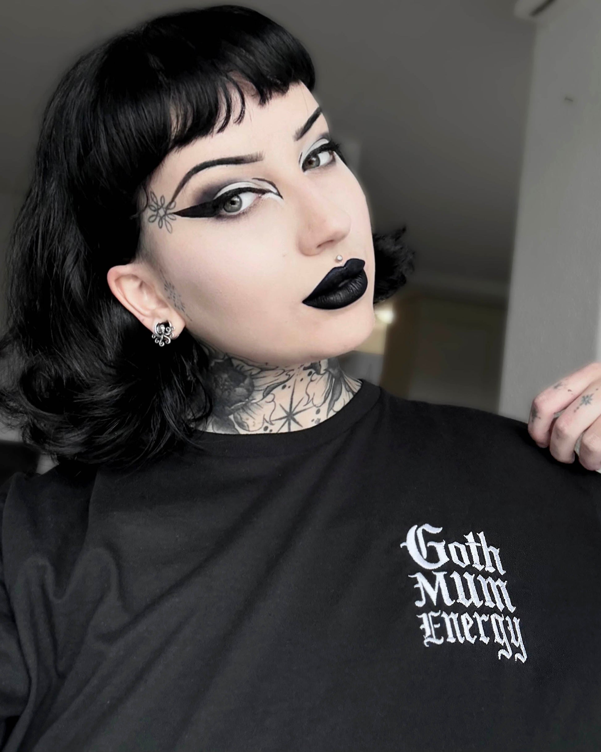 Goth Mum Energy – Embroidered T-Shirt