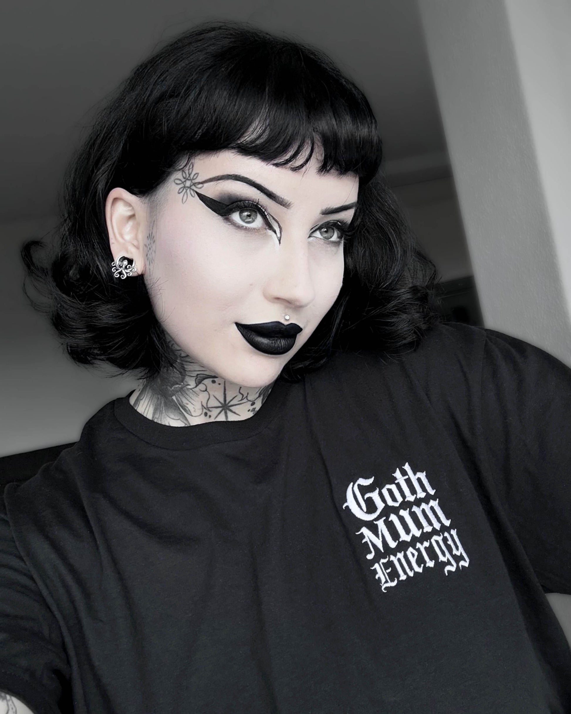 Goth Mum Energy – Embroidered T-Shirt