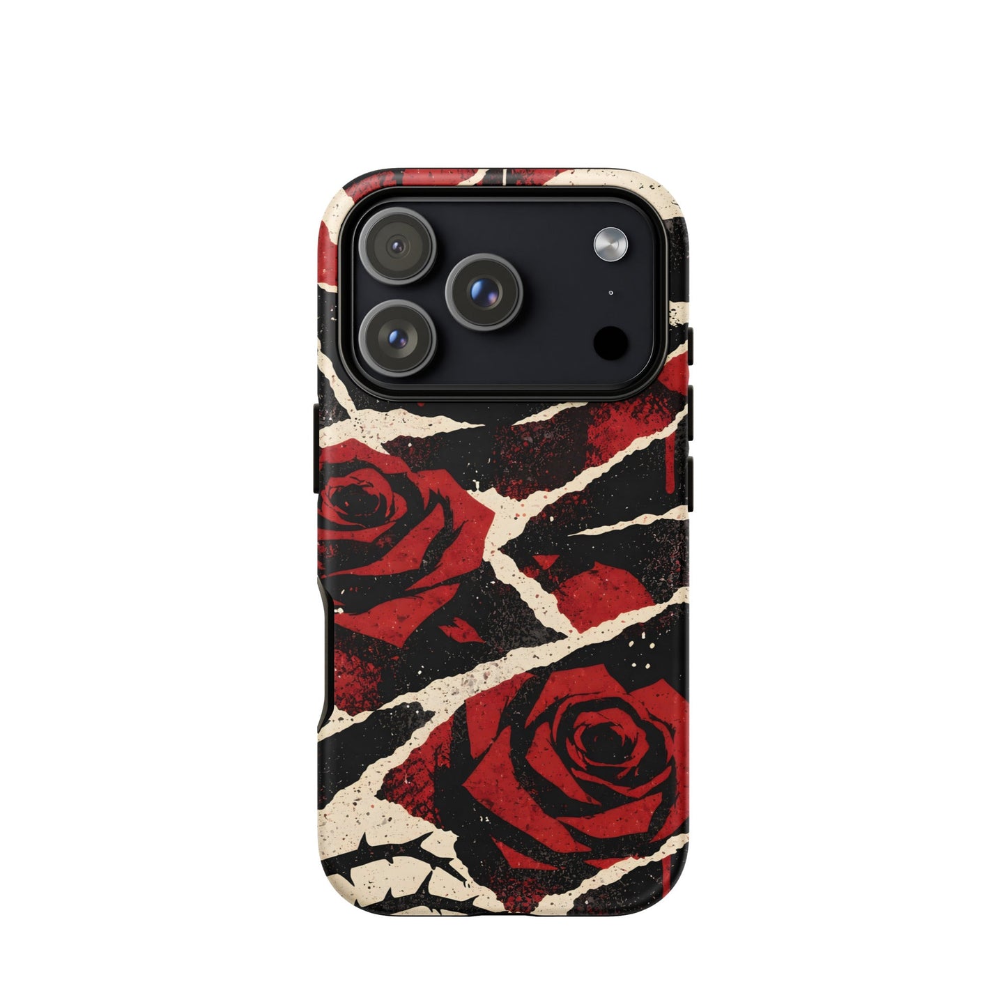 Goth Skull & Red Rose iPhone Tough Case