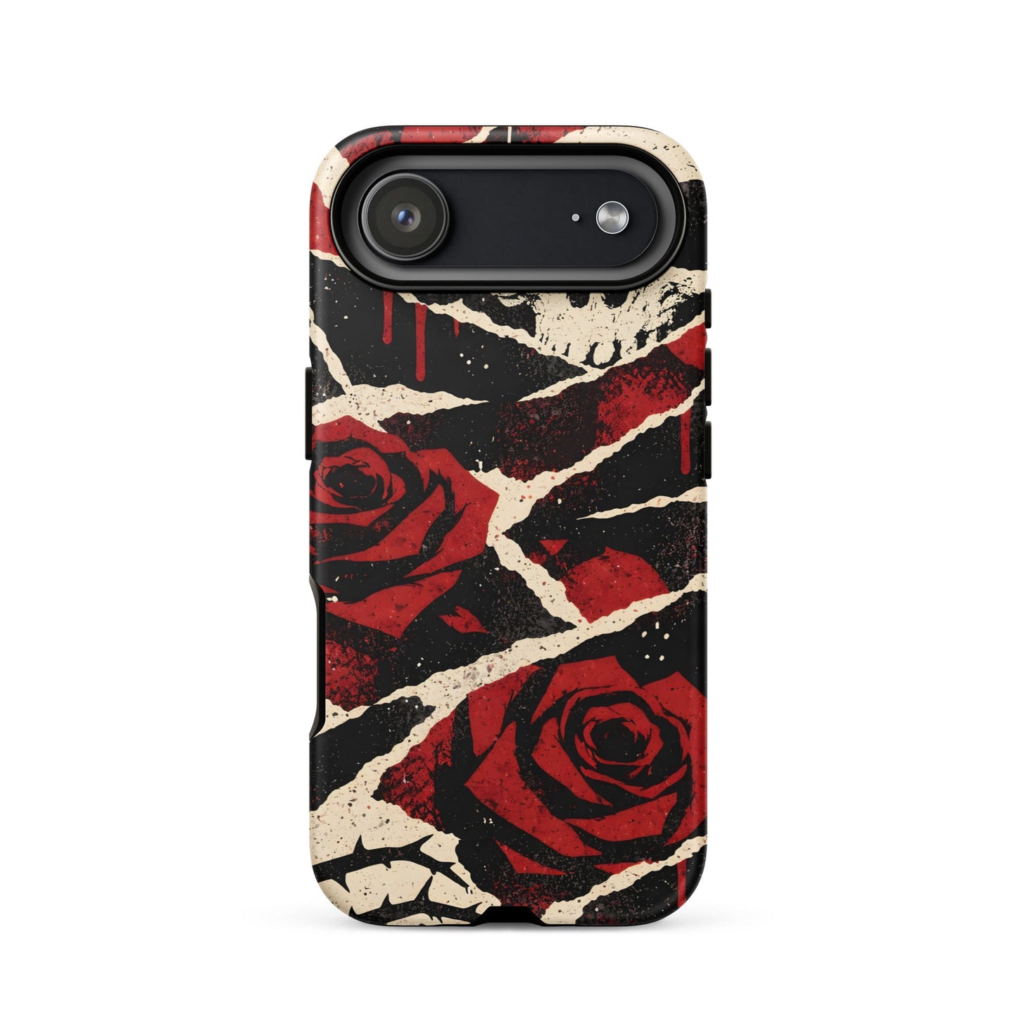 Goth Skull & Red Rose iPhone Tough Case