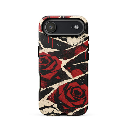 Goth Skull & Red Rose iPhone Tough Case