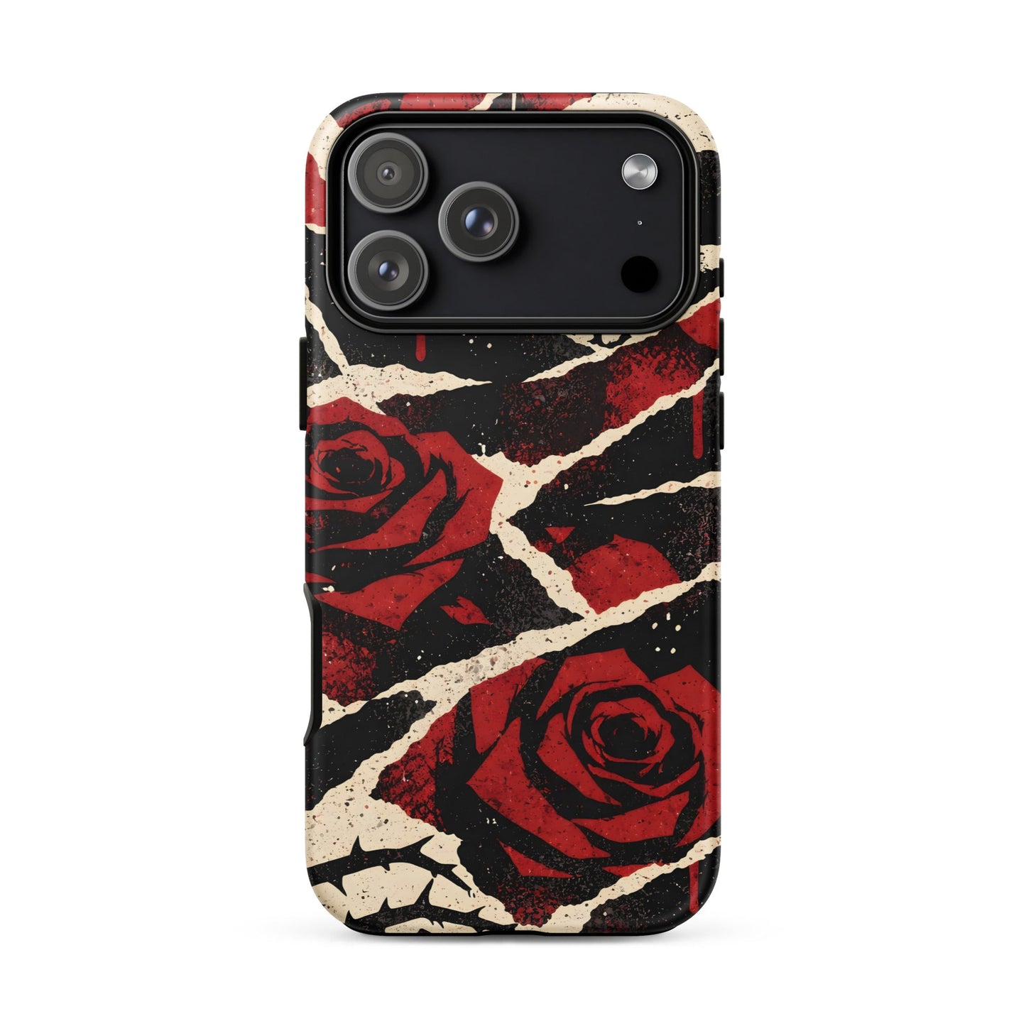 Goth Skull & Red Rose iPhone Tough Case