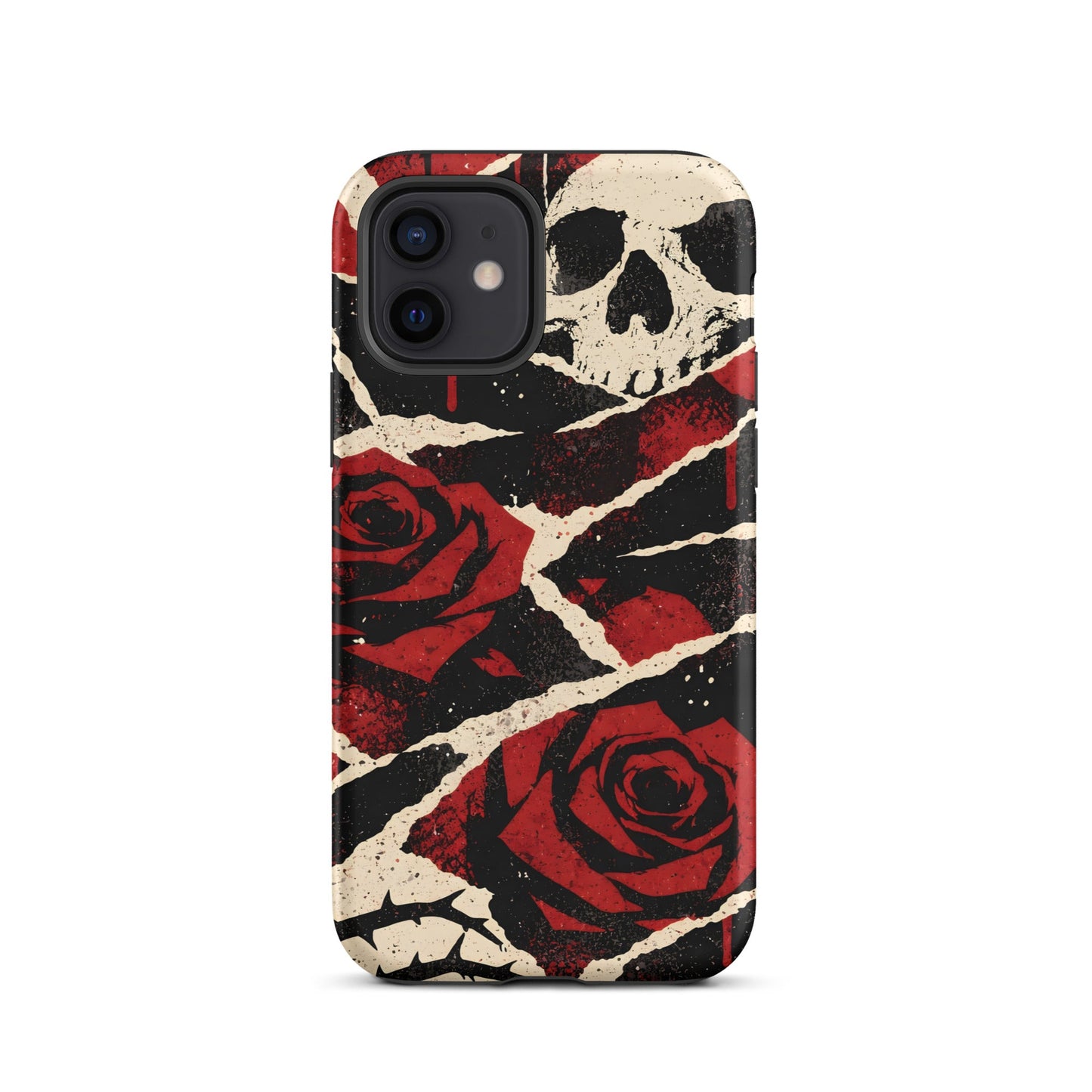 Goth Skull & Red Rose iPhone Tough Case