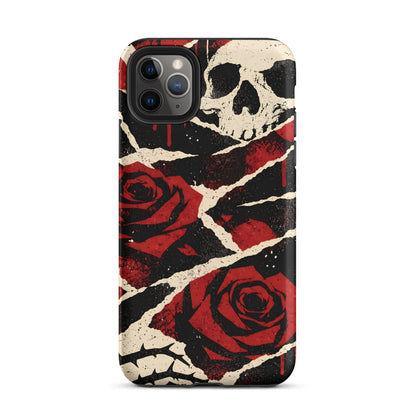 Goth Skull & Red Rose iPhone Tough Case