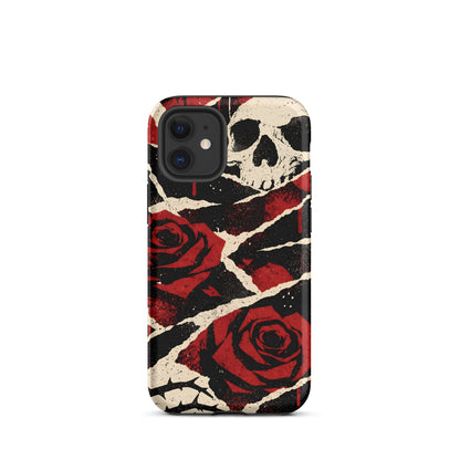 Goth Skull & Red Rose iPhone Tough Case