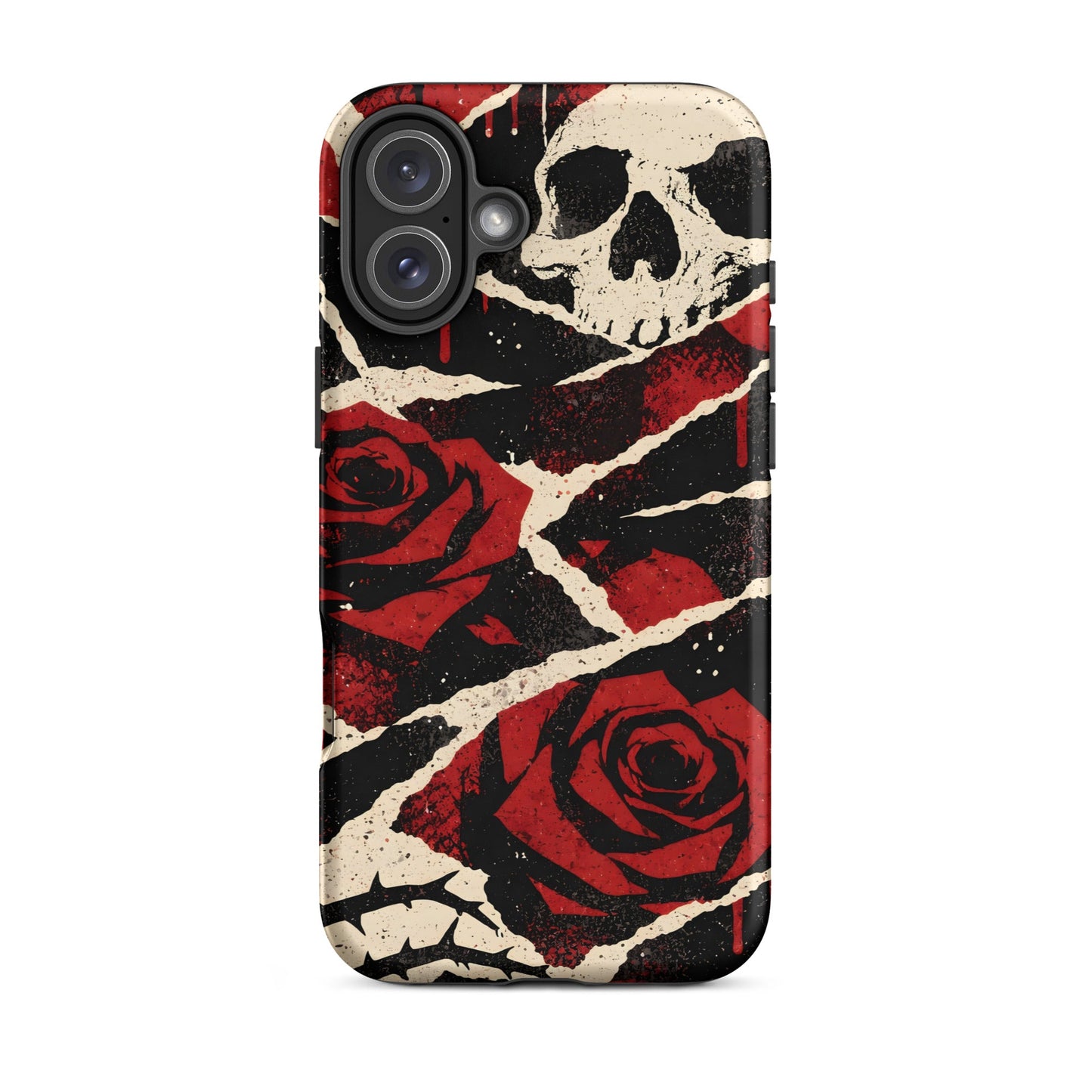 Goth Skull & Red Rose iPhone Tough Case