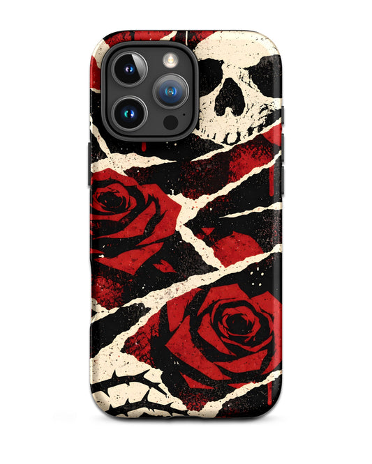 Goth Skull & Red Rose iPhone Tough Case