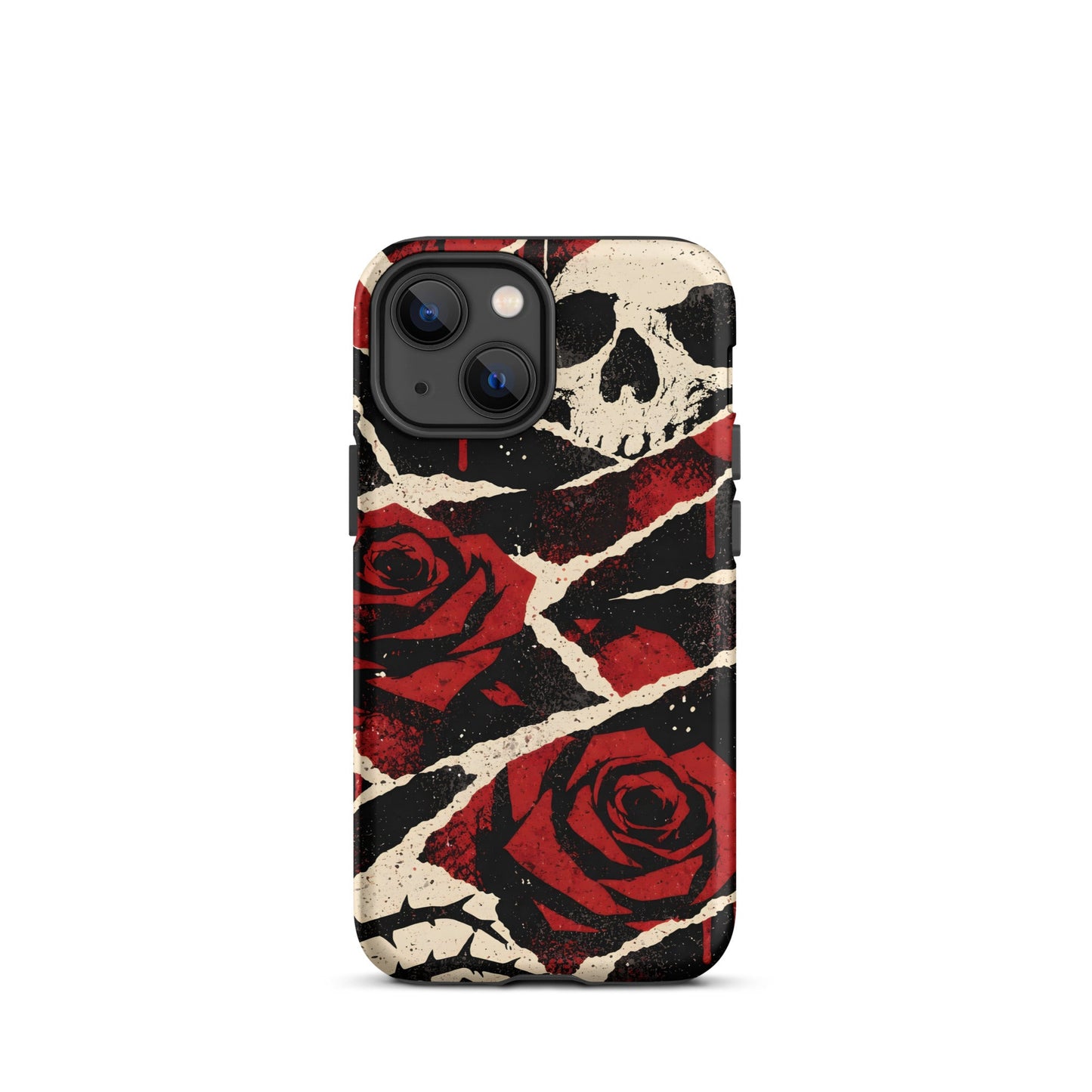 Goth Skull & Red Rose iPhone Tough Case