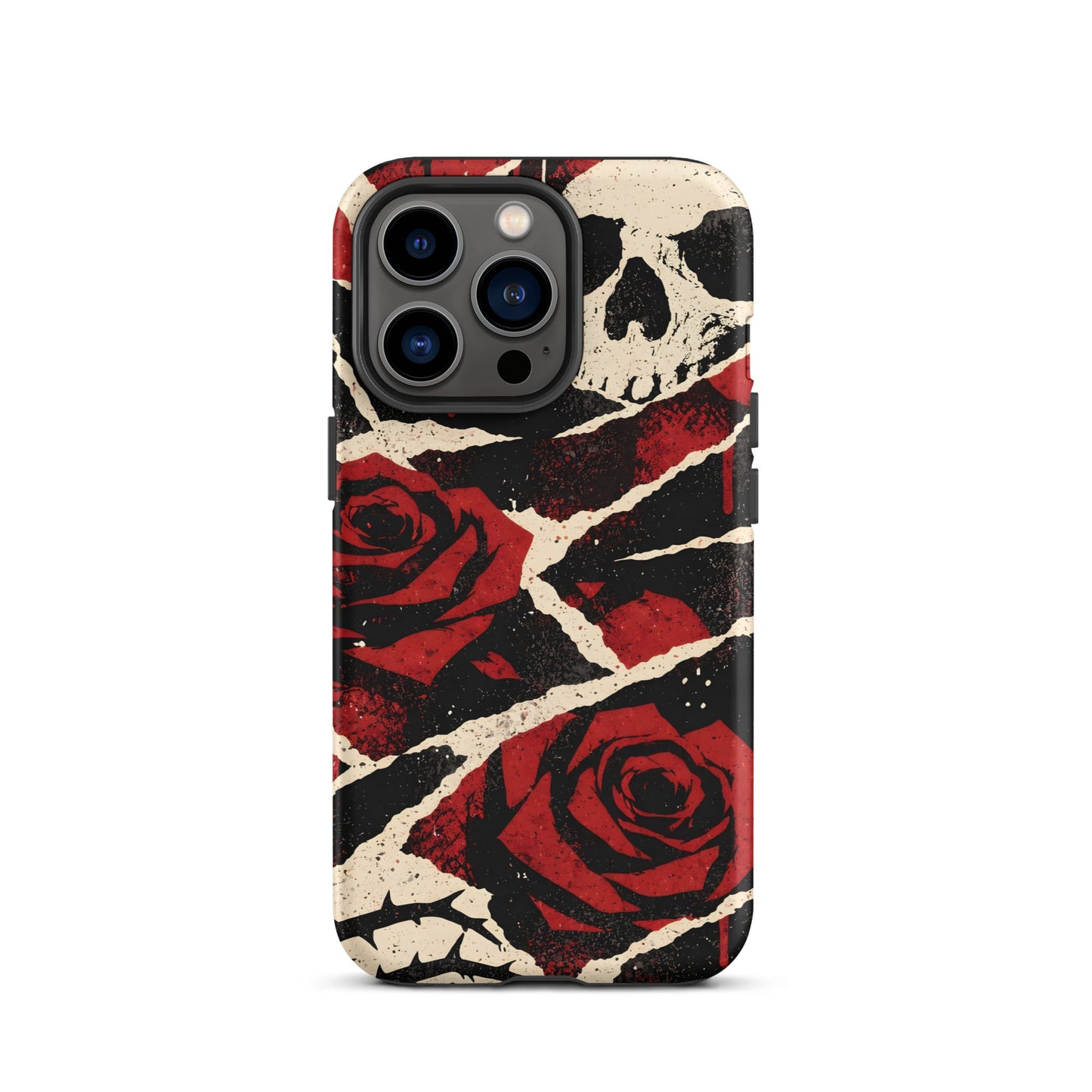 Goth Skull & Red Rose iPhone Tough Case